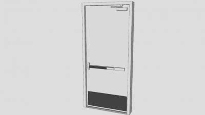 金属钢质门SU模型下载_sketchup草图大师SKP模型