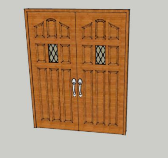 双外门SU模型下载_sketchup草图大师SKP模型