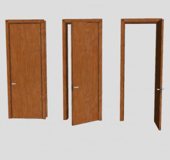 卧室木门SU模型下载_sketchup草图大师SKP模型