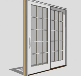 传统推拉门SU模型下载_sketchup草图大师SKP模型