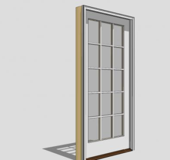 传统固定推拉门SU模型下载_sketchup草图大师SKP模型