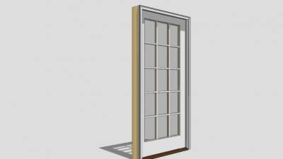 传统固定推拉门SU模型下载_sketchup草图大师SKP模型