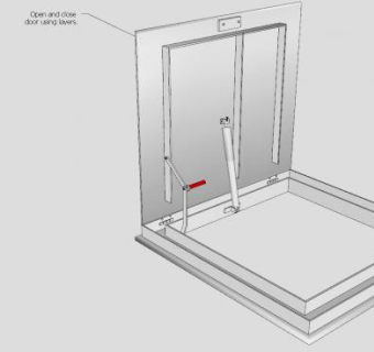铝地板门SU模型下载_sketchup草图大师SKP模型