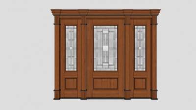 木雕工艺门SU模型下载_sketchup草图大师SKP模型