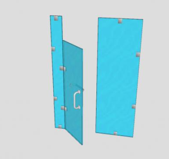 玻璃淋浴板和门SU模型下载_sketchup草图大师SKP模型