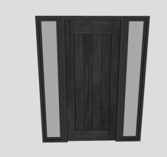 木板门SU模型下载_sketchup草图大师SKP模型