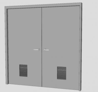 百叶窗金属门SU模型下载_sketchup草图大师SKP模型