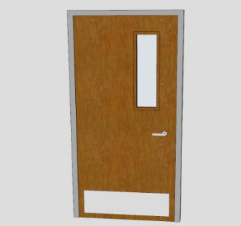 金属镶嵌玻璃木门SU模型下载_sketchup草图大师SKP模型