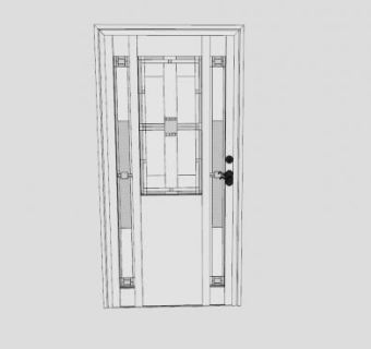 玻璃面板门SU模型下载_sketchup草图大师SKP模型