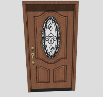 铜雕工艺门SU模型下载_sketchup草图大师SKP模型