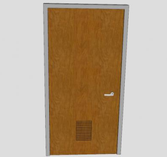 百叶窗板木门SU模型下载_sketchup草图大师SKP模型