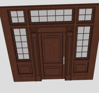 平开外门SU模型下载_sketchup草图大师SKP模型