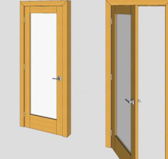 杉木玻璃门SU模型下载_sketchup草图大师SKP模型