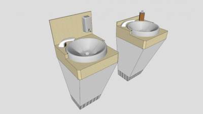 独立水槽台盆SU模型下载_sketchup草图大师SKP模型