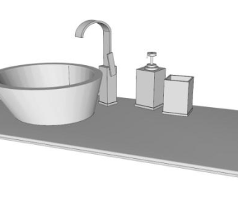 卫生间脸盆柜台SU模型下载_sketchup草图大师SKP模型