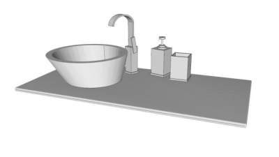 卫生间脸盆柜台SU模型下载_sketchup草图大师SKP模型