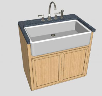 农舍水槽卫浴SU模型下载_sketchup草图大师SKP模型