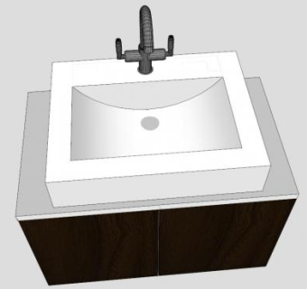 组合式梳妆盥洗盆下载_sketchup草图大师SKP模型