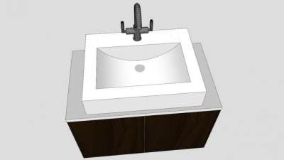 组合式梳妆盥洗盆下载_sketchup草图大师SKP模型