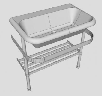 水槽室内滚顶盆SU模型下载_sketchup草图大师SKP模型