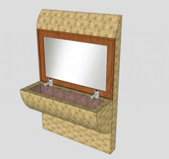 印度风格镜子脸盆SU模型下载_sketchup草图大师SKP模型