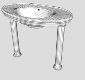 站立式台盆SU模型下载_sketchup草图大师SKP模型