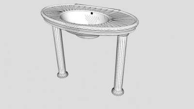 站立式台盆SU模型下载_sketchup草图大师SKP模型