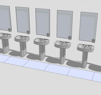 洗脸盆搁置动态直流电源SU模型下载_sketchup草图大师SKP模型