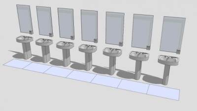 洗脸盆搁置动态直流电源SU模型下载_sketchup草图大师SKP模型