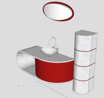 现代卫浴洗手盆SU模型下载_sketchup草图大师SKP模型