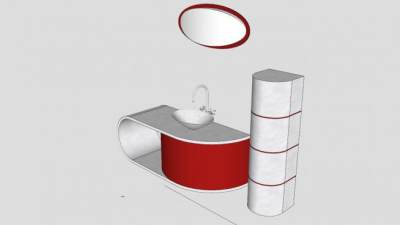 现代卫浴洗手盆SU模型下载_sketchup草图大师SKP模型