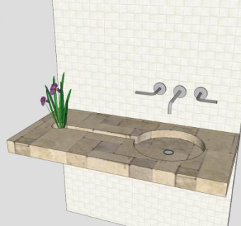 现代卫浴洗脸盆SU模型下载_sketchup草图大师SKP模型