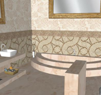 浴室华丽柜架SU模型下载_sketchup草图大师SKP模型