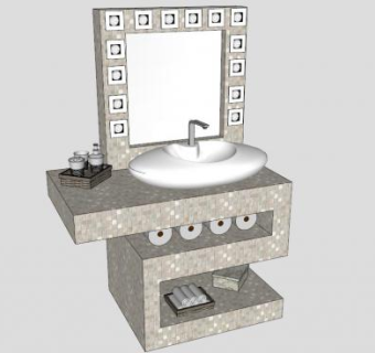 卫浴厕所柜架SU模型下载_sketchup草图大师SKP模型