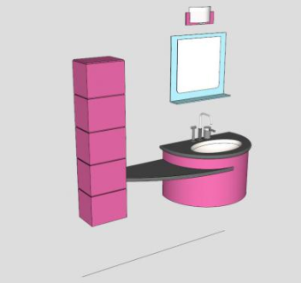 现代风格玄参柜架SU模型下载_sketchup草图大师SKP模型