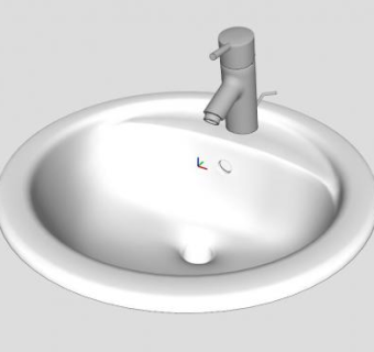 现代白色洗脸盆SU模型下载_sketchup草图大师SKP模型