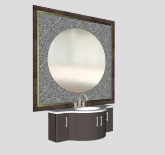 卫生间柜架镜子SU模型下载_sketchup草图大师SKP模型