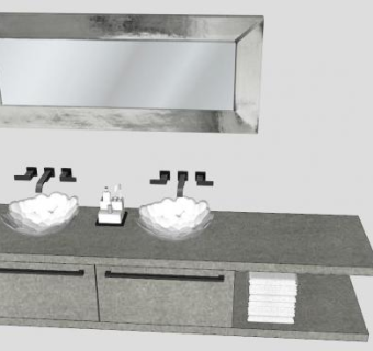 卫浴柜架水槽SU模型下载_sketchup草图大师SKP模型