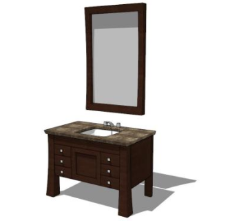 现代柜台面脸盆SU模型下载_sketchup草图大师SKP模型