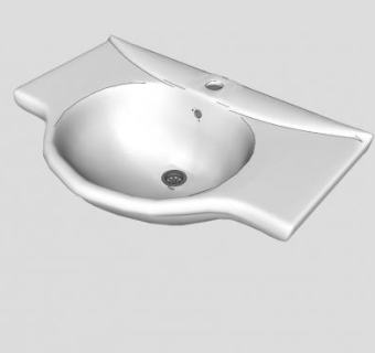 壁挂式白色台盆SU模型下载_sketchup草图大师SKP模型