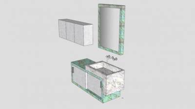 双极性晶体管洗手盆柜SU模型下载_sketchup草图大师SKP模型