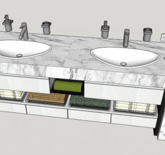 厕所台盆SU模型下载_sketchup草图大师SKP模型