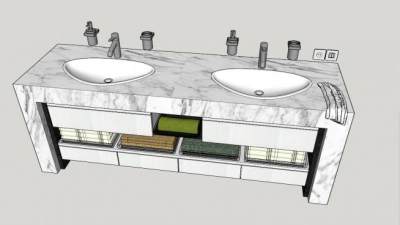 厕所台盆SU模型下载_sketchup草图大师SKP模型