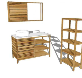 帕莱纳浴室柜架SU模型下载_sketchup草图大师SKP模型