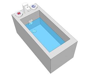 衛生間標準浴缸SU模型下載_sketchup草圖大師SKP模型