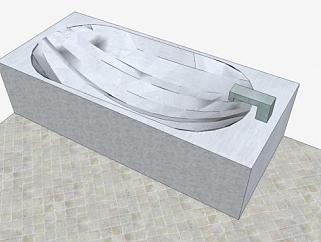 浴室簡易浴缸SU模型下載_sketchup草圖大師SKP模型