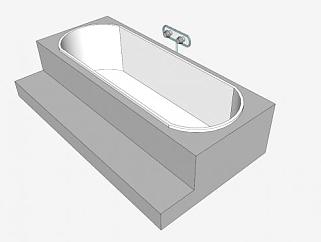 現代浴室浴缸SU模型下載_sketchup草圖大師SKP模型