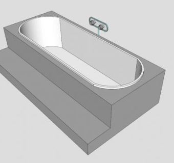 现代浴室浴缸SU模型下载_sketchup草图大师SKP模型