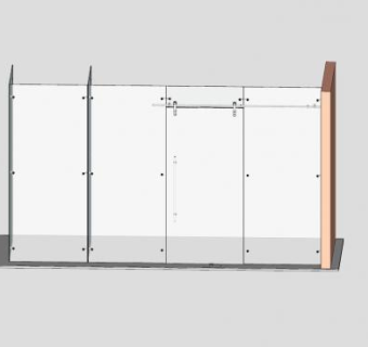 滑动门玻璃幕墙SU模型下载_sketchup草图大师SKP模型
