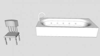 喷射式浴盆浴缸SU模型下载_sketchup草图大师SKP模型